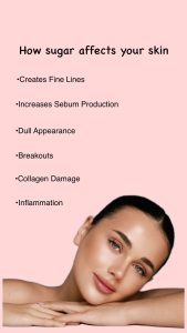Sugar and skin aging explained in skin infographic