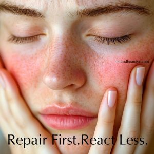 Reactive Skin Barrier Care concept demonstrating reduced redness and irritationReactive Skin Barrier Care concept demonstrating reduced redness and irritation