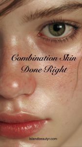 Scientific care routine for combination skin with zone-based hydration and barrier repair