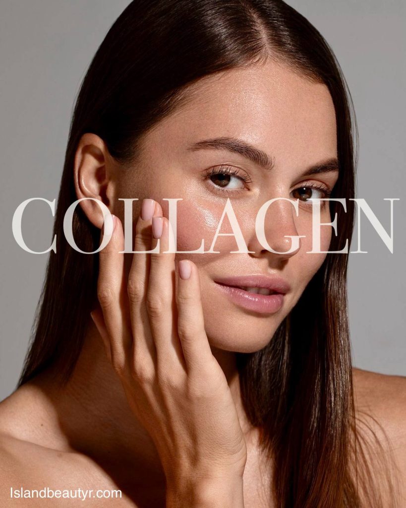 Skin collagen and youthful skin concept illustrating the importance of collagen for healthy and firm skin
