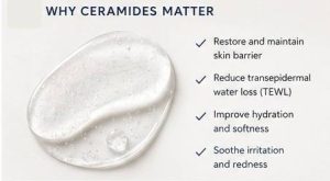 Ceramide molecules helping strengthen the skin barrier and improve hydration