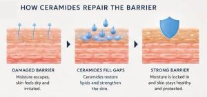How the Best Ceramide Moisturizers for Barrier Repair restore damaged skin barrier and reduce transepidermal water loss (TEWL)