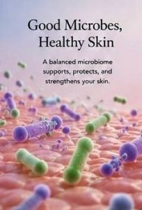 Microscopic view of beneficial bacteria living on healthy human skin