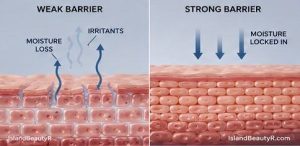 Ceramides reduce transepidermal water loss and strengthen the skin barrier