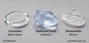 Comparison of ceramides, hyaluronic acid, and niacinamide for skin health