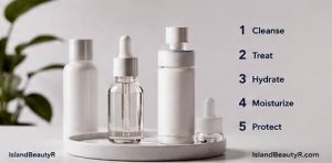 Skincare routine with ceramide moisturizer for a healthy skin barrier