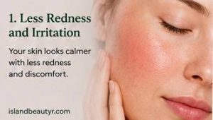 less redness and irritation as an early sign of a healing skin barrier