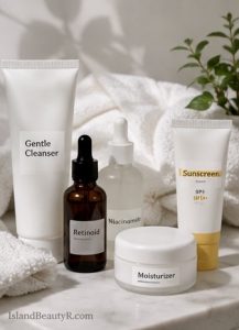 Skincare products for treating closed comedones and clogged pores